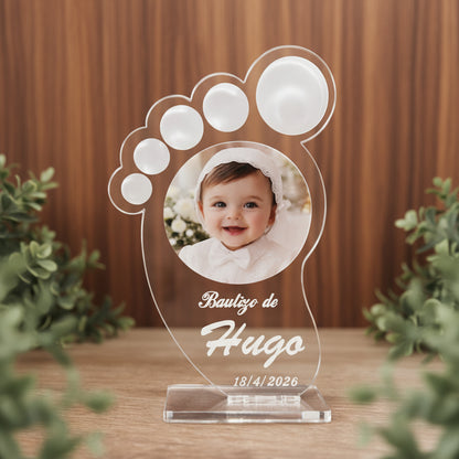 Detalle de Bautizo Personalizado en Metacrilato con Foto – Huella Bebé