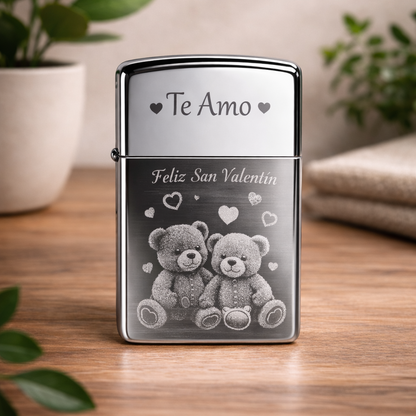 Mechero Personalizado con Foto y Texto Grabado a Láser