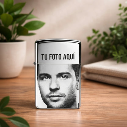 Mechero Personalizado con Foto y Texto Grabado a Láser