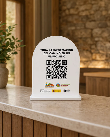 Placa QR personalizada para escritorio de negocio